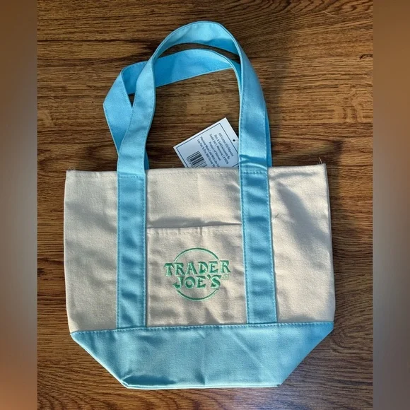 Trader Joe’s Blue Canvas Mini Tote Bag - Picture 3 of 6
